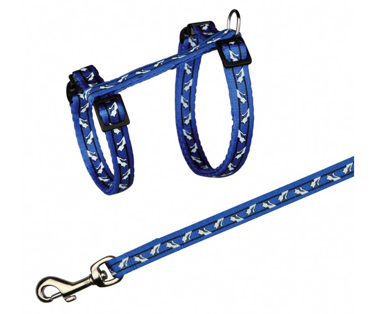 Шлейка Для Кошек с Поводком Trixie (Трикси) 1,2м 35-45см*1см*1,2м Нейлон с Рисунком 4142