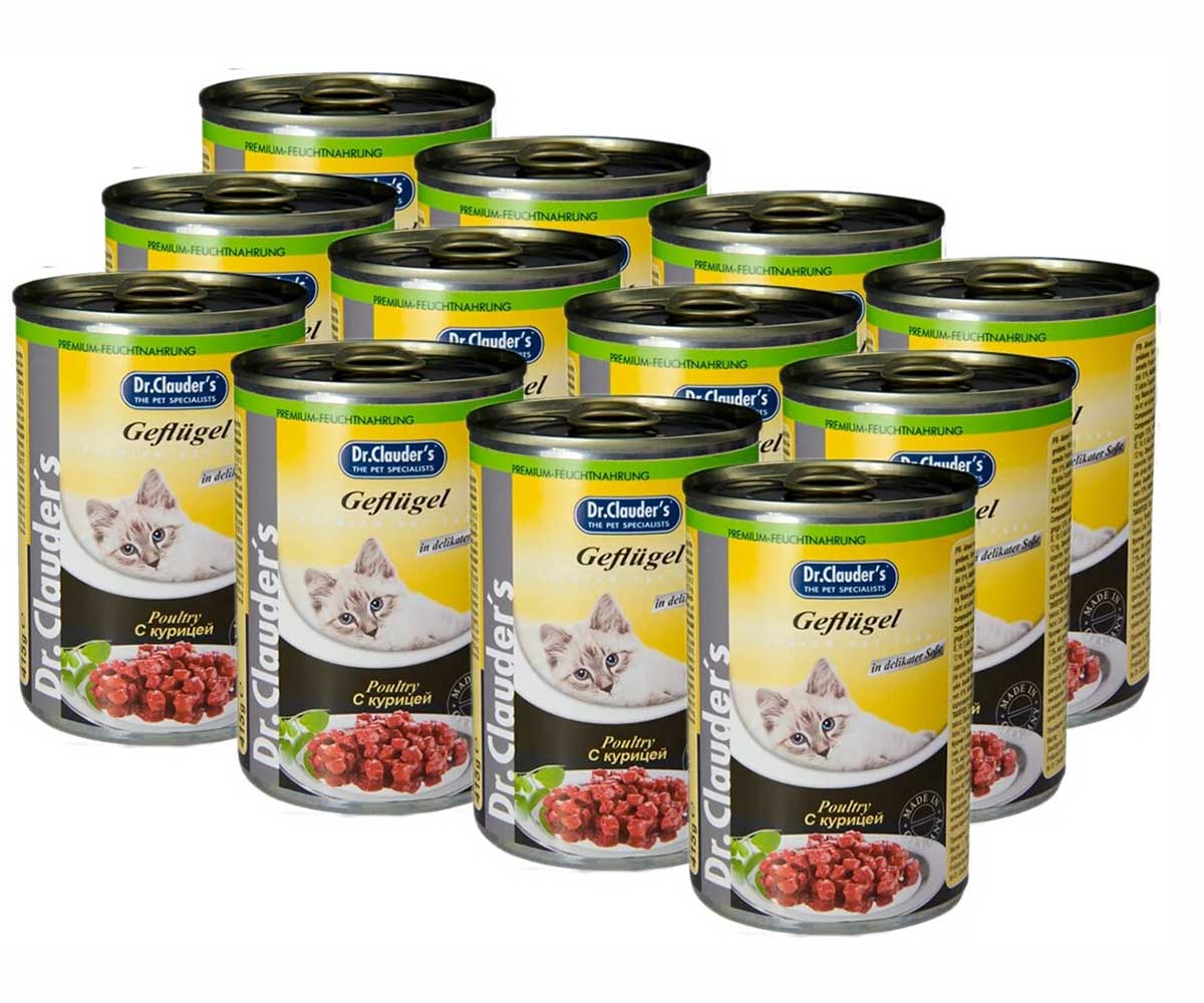 Консервы Dr.Clauder`s (Доктор Клаудер) Для Кошек Курица  Premium Cat Food Chicken 415г