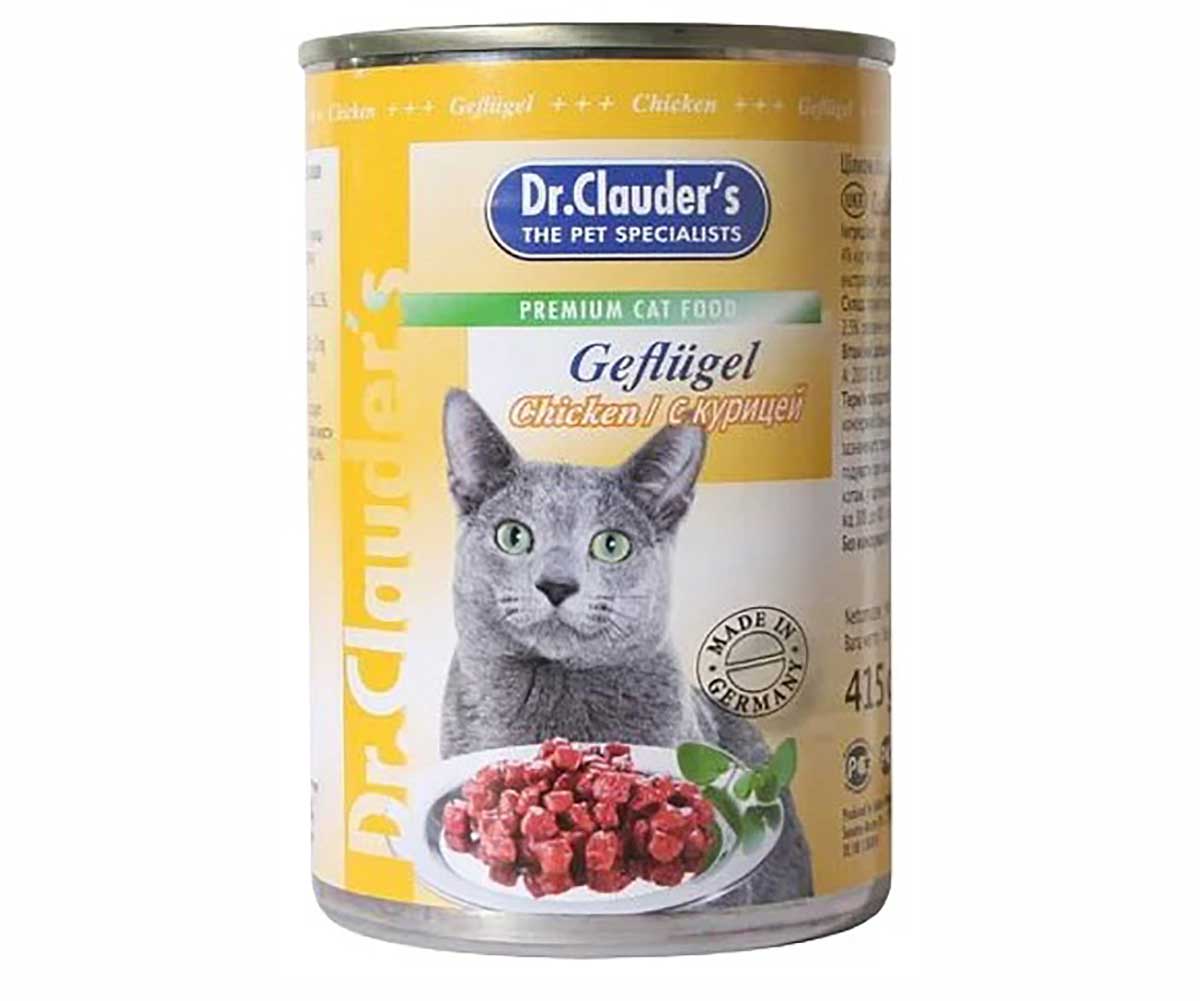 Консервы Dr.Clauder`s (Доктор Клаудер) Для Кошек Курица  Premium Cat Food Chicken 415г