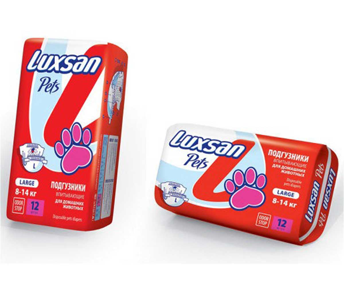 Подгузники Для Собак Luxsan (Люксан) Large L Premium 8-14кг 12шт
