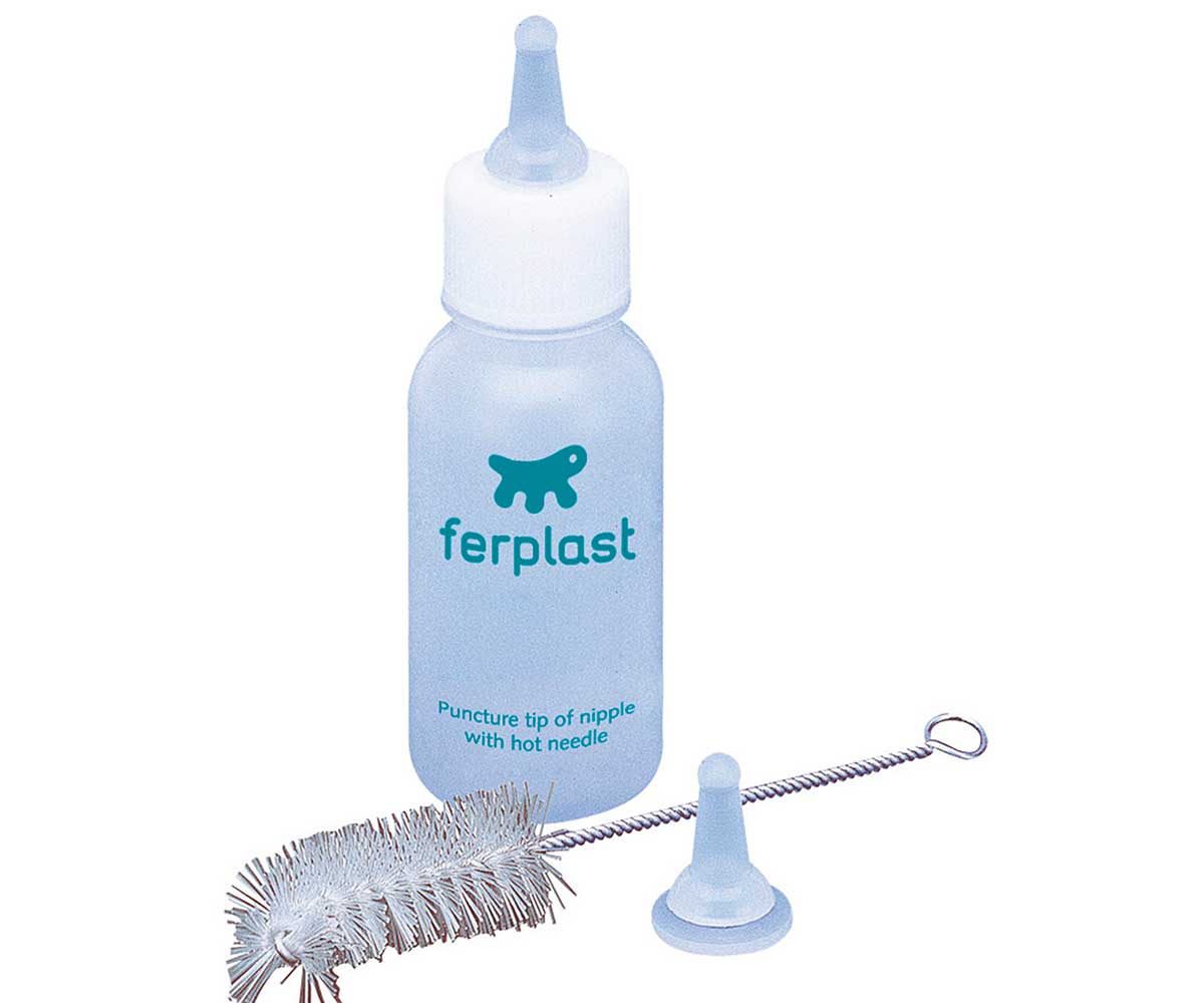 Бутылочка Для Щенков и Котят Ferplast (Ферпласт) с Соской и Ершиком Средняя 120мл Ра5504