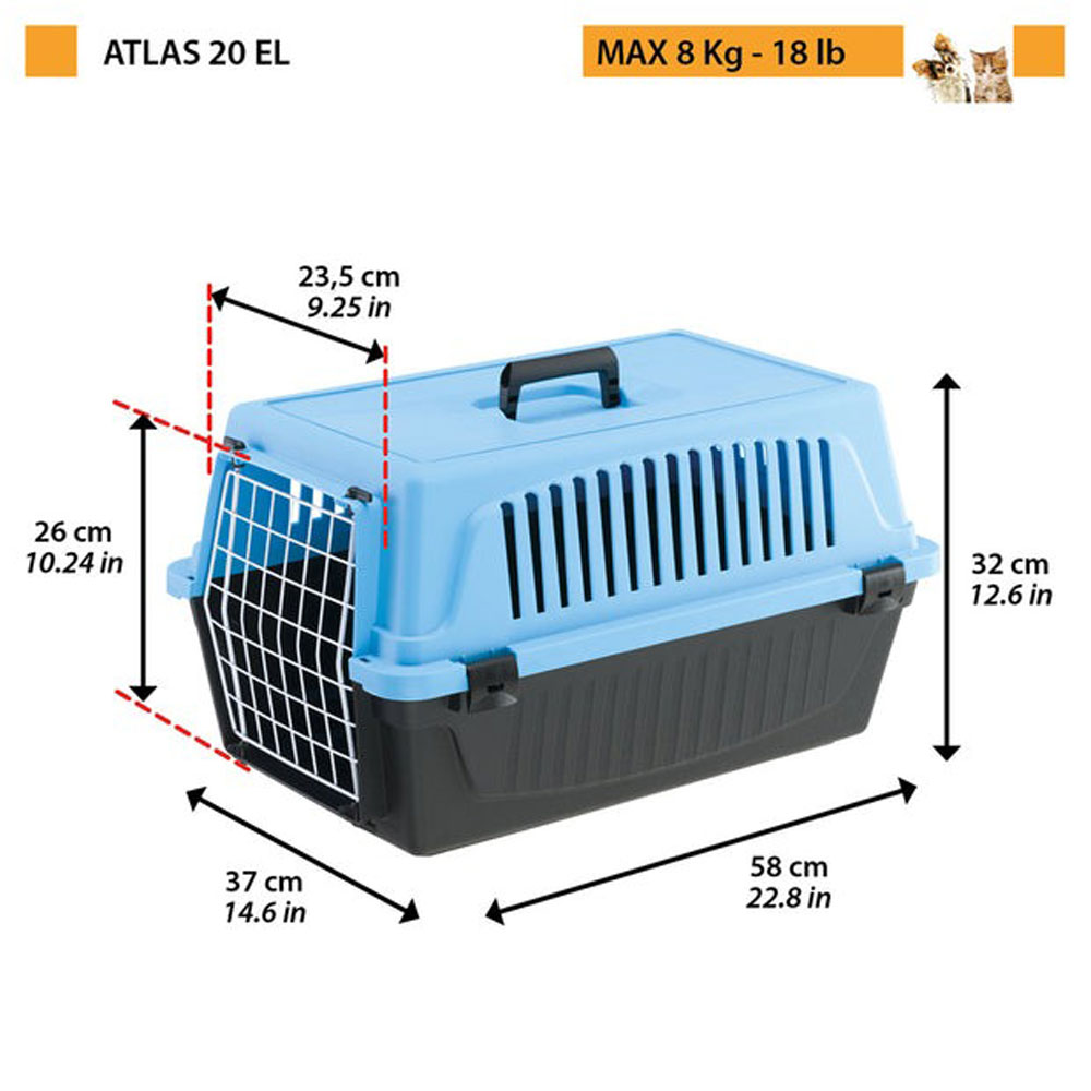 Переноска Для Кошек и Собак Ferplast (Ферпласт) Atlas El-20 58*37*32см