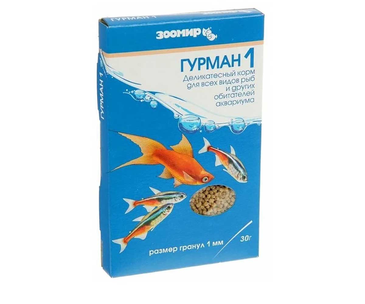 Корм Для Рыб Гурман-1 Зоомир Тонущие Гранулы 30г