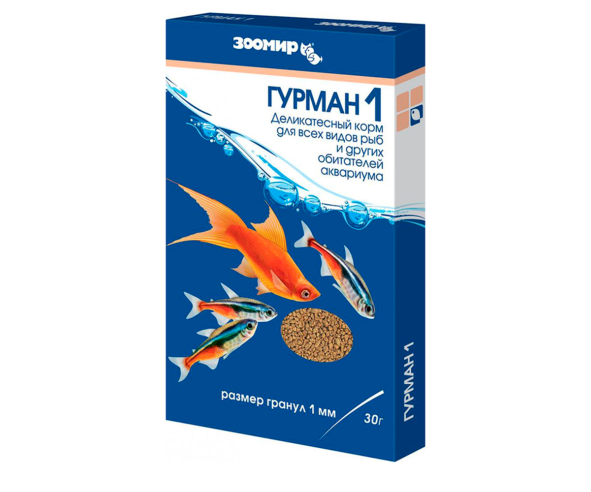 Корм Для Рыб Гурман-1 Зоомир Тонущие Гранулы 30г