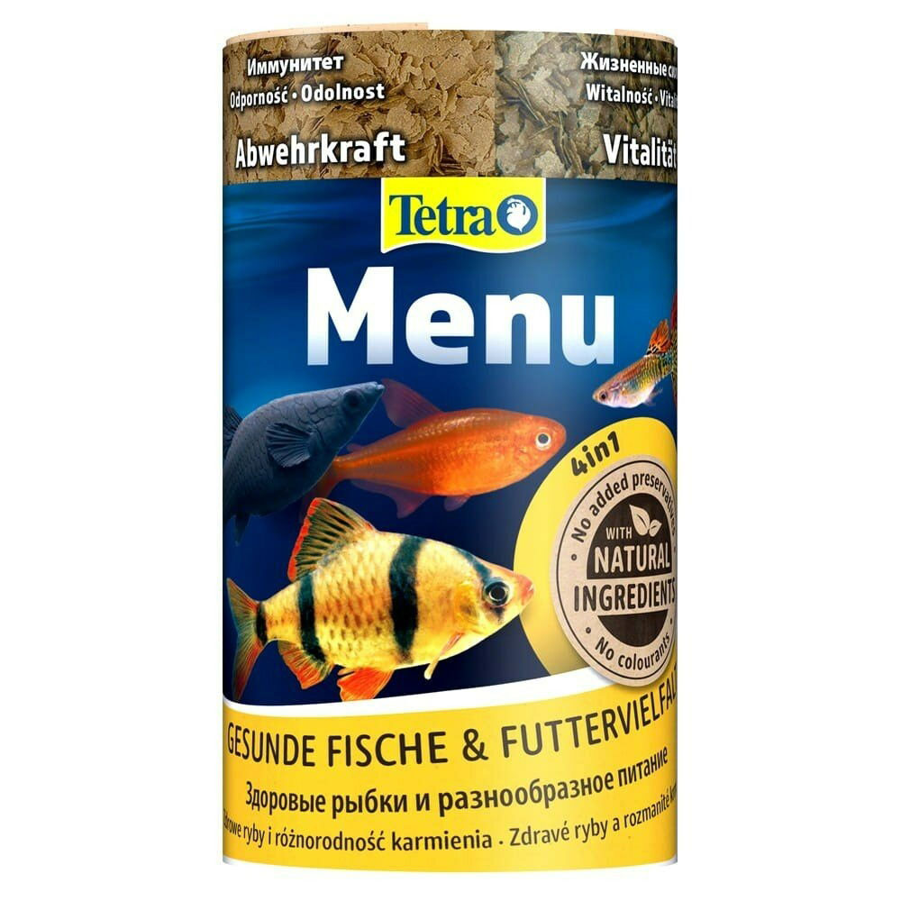 Корм Для Рыб Tetra (Тетра) Min Menu Мелкие Хлопья 4 Вида 100мл 767386