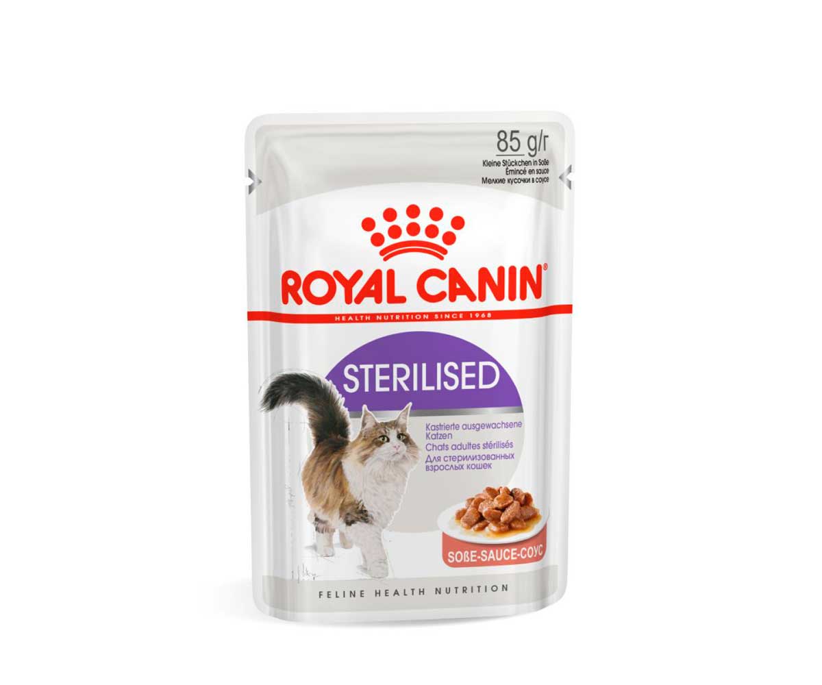 Влажный Корм Royal Canin (Роял Канин) Для Кастрированных Котов и Стерилизованных Кошек Аппетитные Кусочки в Соусе Feline Health Nutrition Sterilised Gravy 85г (1*12)