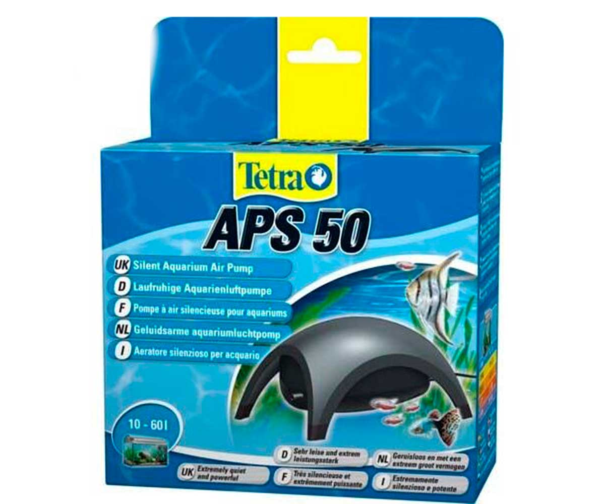 Компрессор Для Аквариума Tetra (Тетра) APS 50 До 10-60л 50л/ч Одноканальный Черный