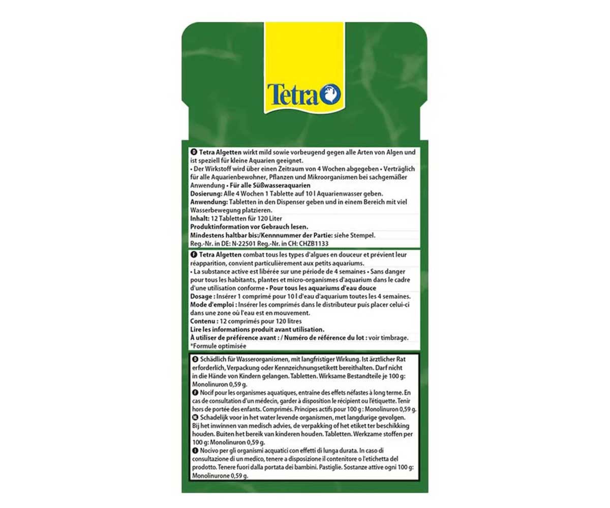 Препарат Против Водорослей Tetra (Тетра) Algetten Для Аквариума 12таб 140349