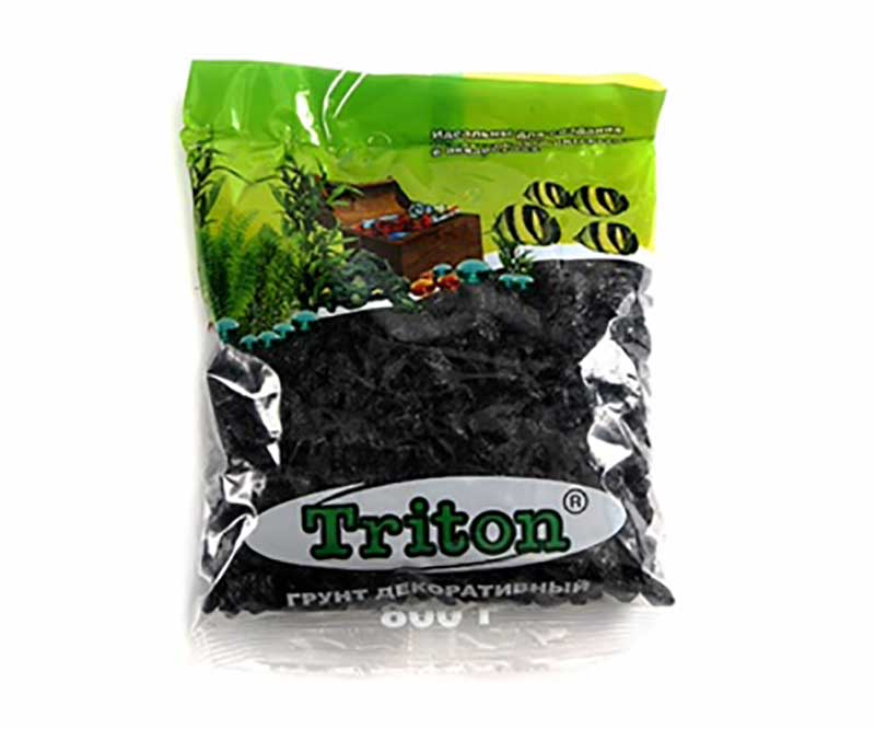 Грунт Для Аквариума Triton (Тритон) Блестящий Черный 800г