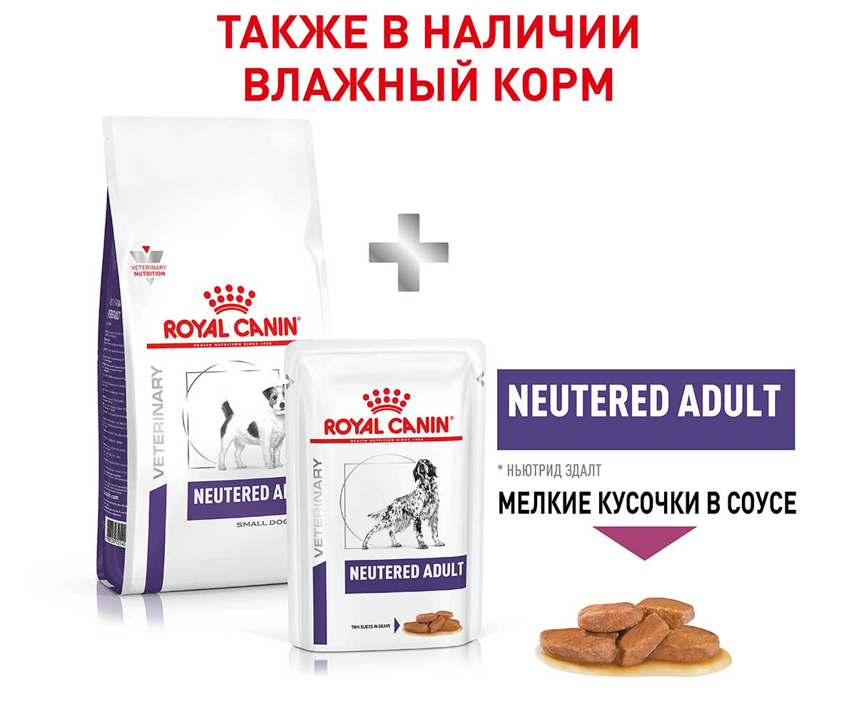 Лечебный Сухой Корм Royal Canin (Роял Канин) Для Кастрированных и Стерилизованных Собак Мелких Пород  Veterinary Neutered Adult Small Dog 800г