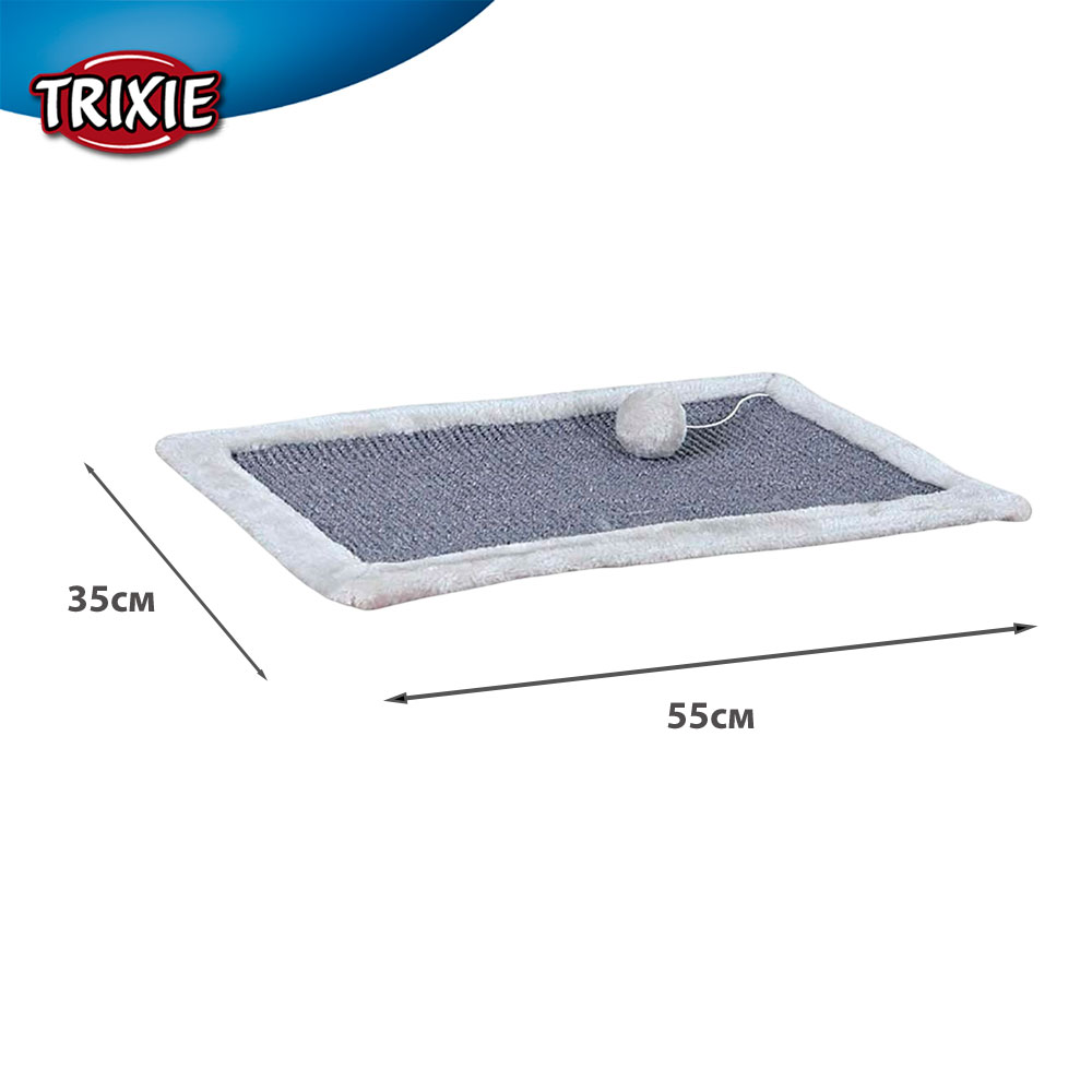 Когтеточка TRIXIE (Трикси) С Бортиком Плюш 55*35см Светло-Серый 43110