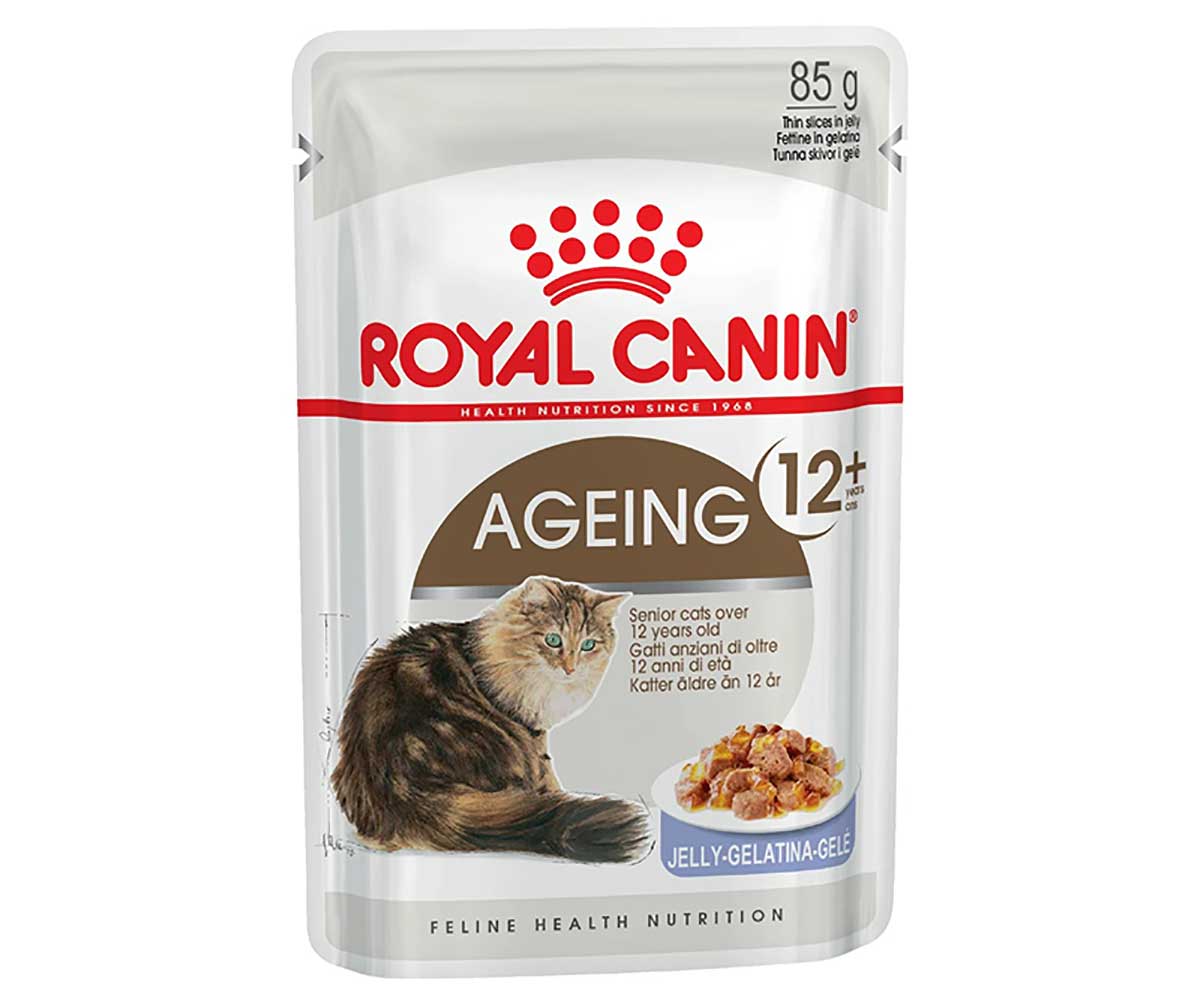 Влажный Корм Royal Canin (Роял Канин) Для Пожилых Кошек Старше 12 Лет Аппетитные Кусочки в Желе Feline Health Nutrition Ageing 12+ Jelly 85г (1*12)