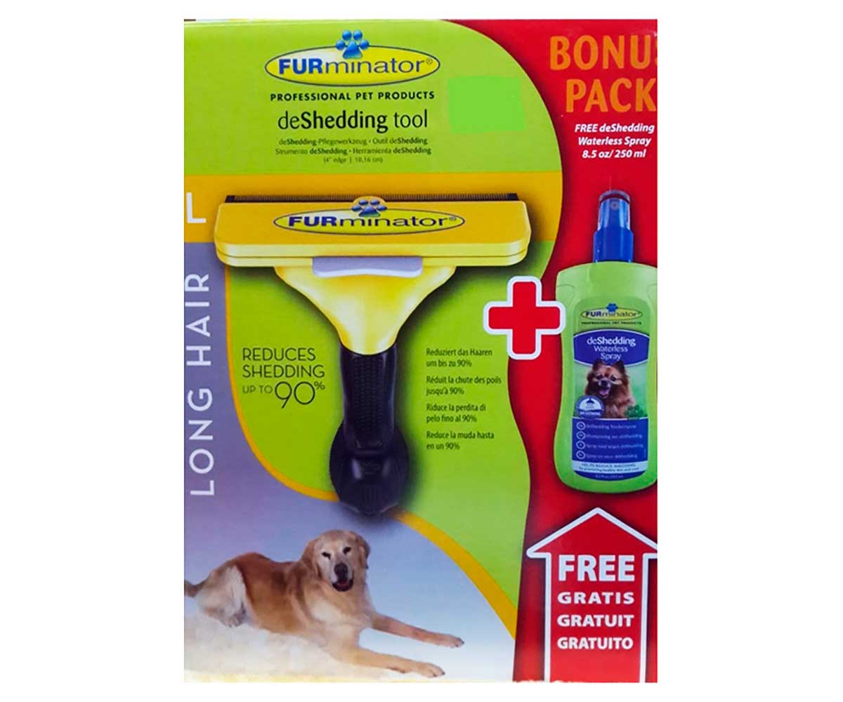 Фурминатор Для Собак Крупных Пород Deluxe 10см с КОРОТКОЙ Шерстью FURminator Deluxe Short Hair Large Dog + Шампунь-Спрей От Колтунов 250мл