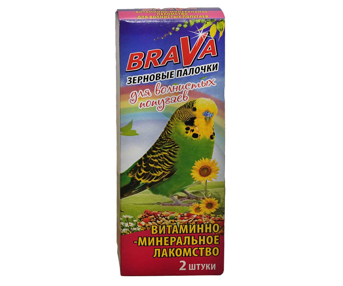 Brava (Брава) Лакомство Для Попугаев Палочки Витамины и Минералы 2шт (1*18)