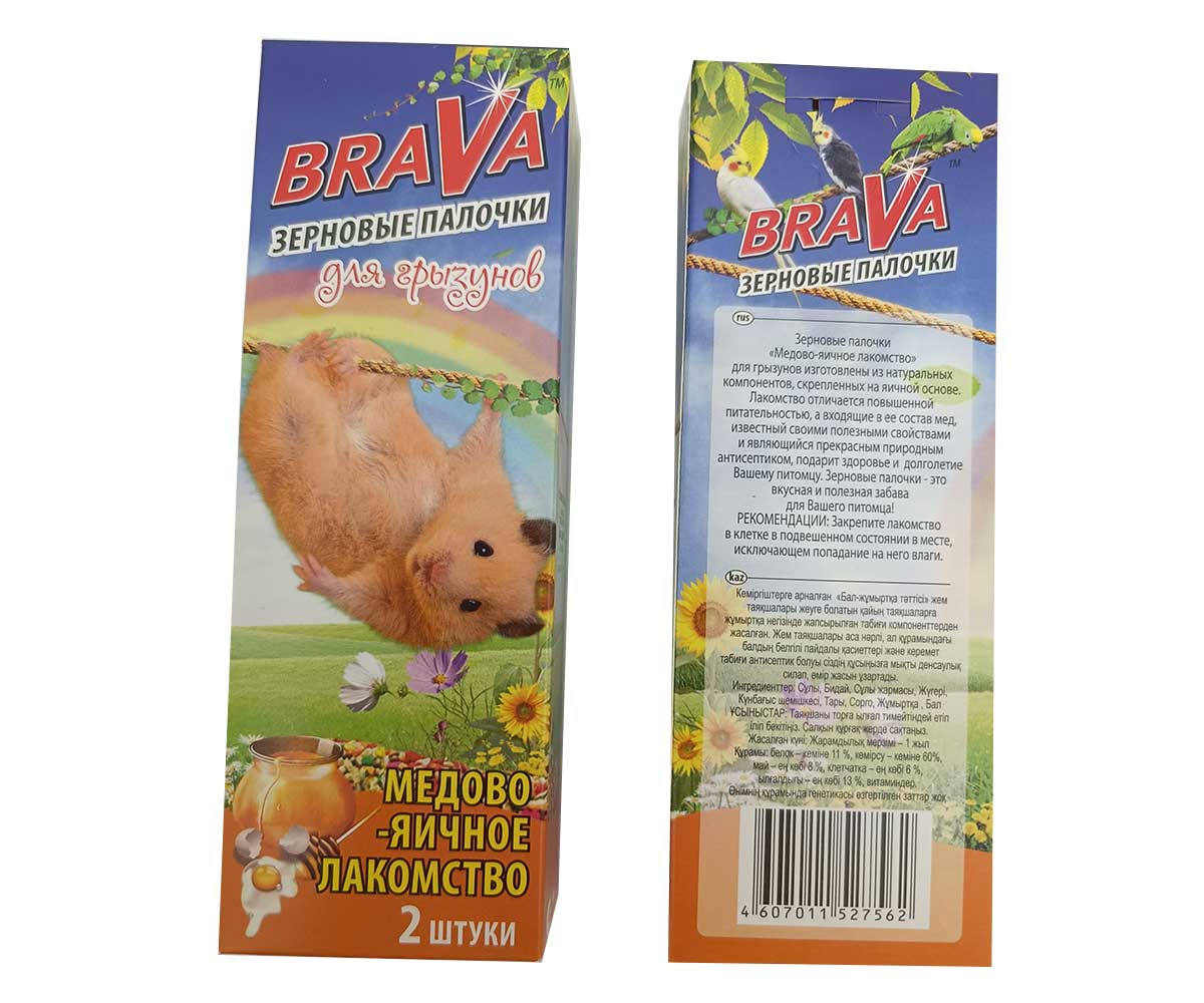 Brava (Брава) Лакомство Для Грызунов Палочки Медово-Яичные 2шт (1*18)