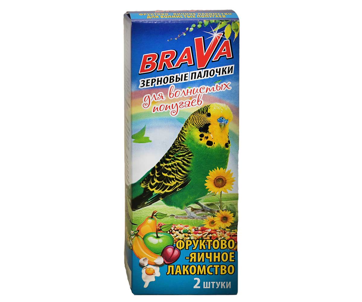 Brava (Брава) Лакомство Для Попугаев Палочки Фруктово-Яичные 2шт (1*18)