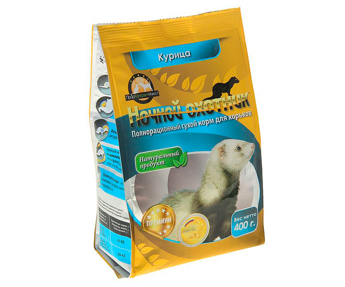 Корм Для Хорьков Ночной Охотник Курица 400г (1*18)