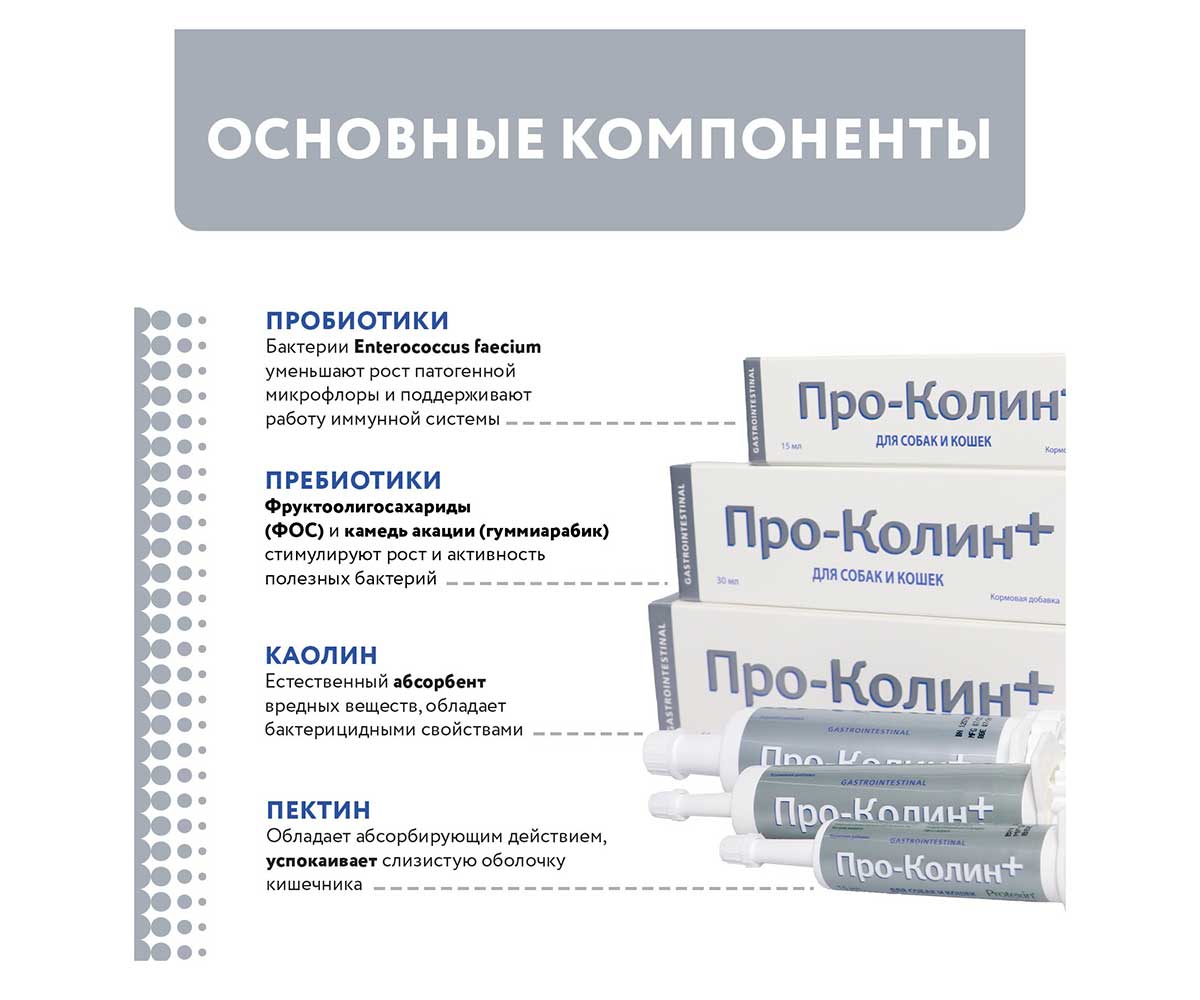 Protexin (Протексин) Про-Колин Кормовая Добавка Для Коррекции Расстройств Пищеварительной Системы Для Собак и Кошек 15мл