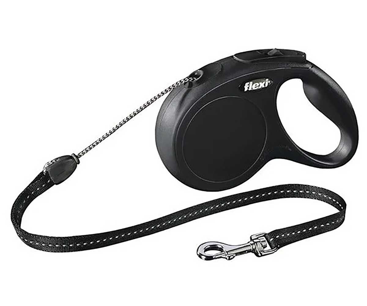 Рулетка Для Кошек и Собак Мелких Пород Flexi (Флекси) Classic XS До 8кг Трос 3м Черный