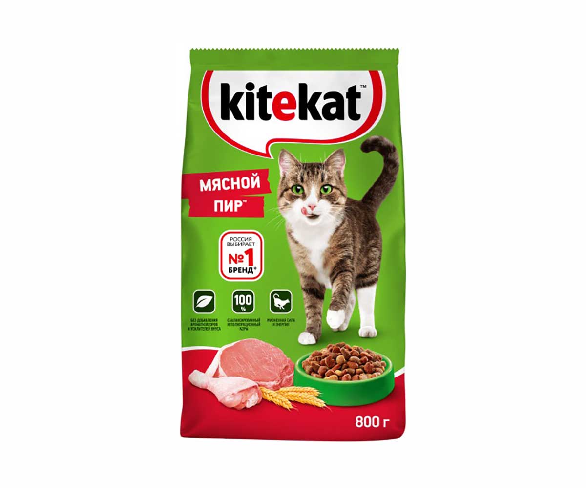 Сухой Корм Kitekat (Китекат) Для Кошек Мясной Пир 800г (1*10)