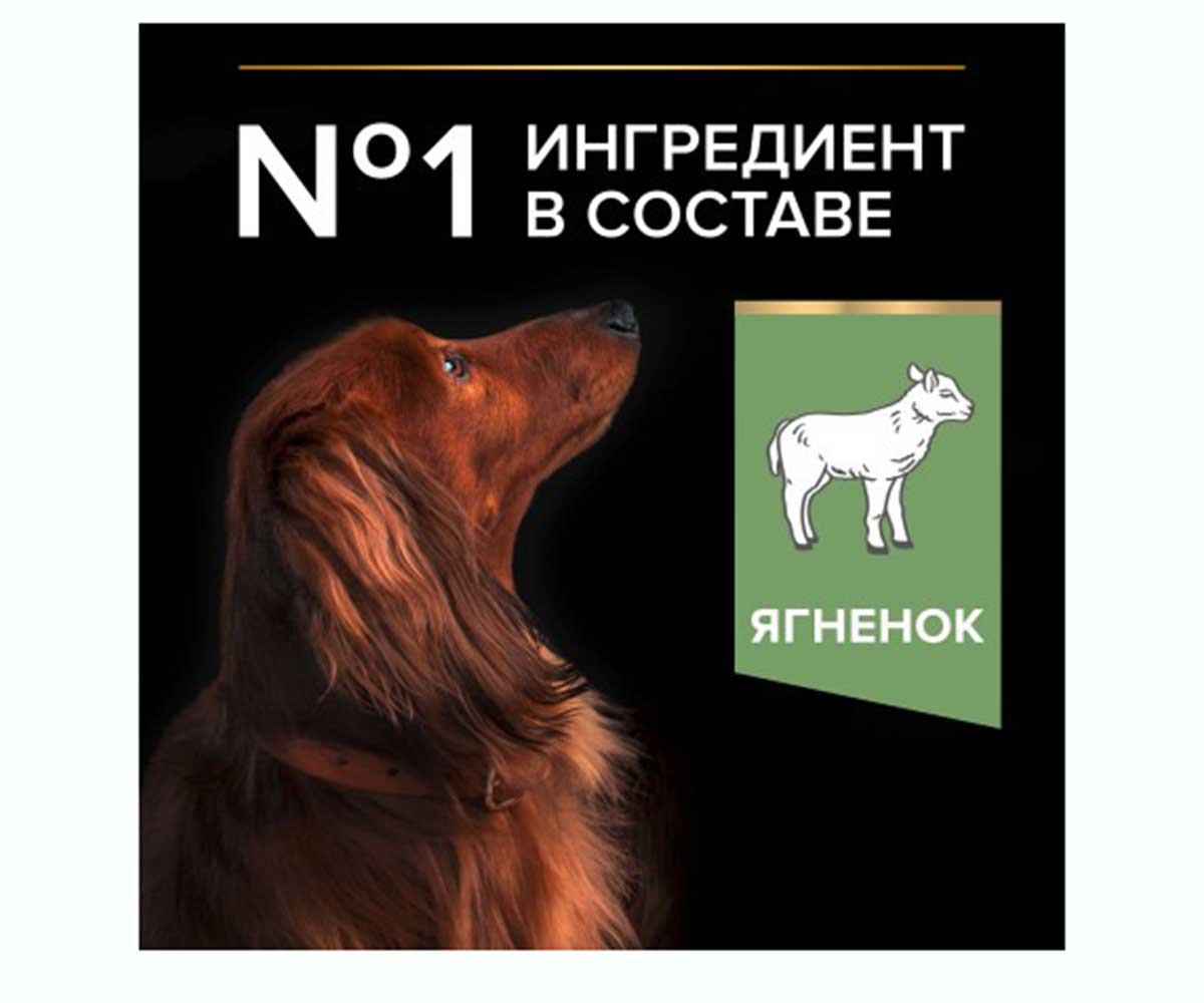 Сухой Корм ProPlan (Проплан) Для Собак Мелких Пород с Чувствительным Пищеварением Ягненок и Рис Adult Dog Optidigest Small & Mini Sensitive Digestion 3кг (1*4)