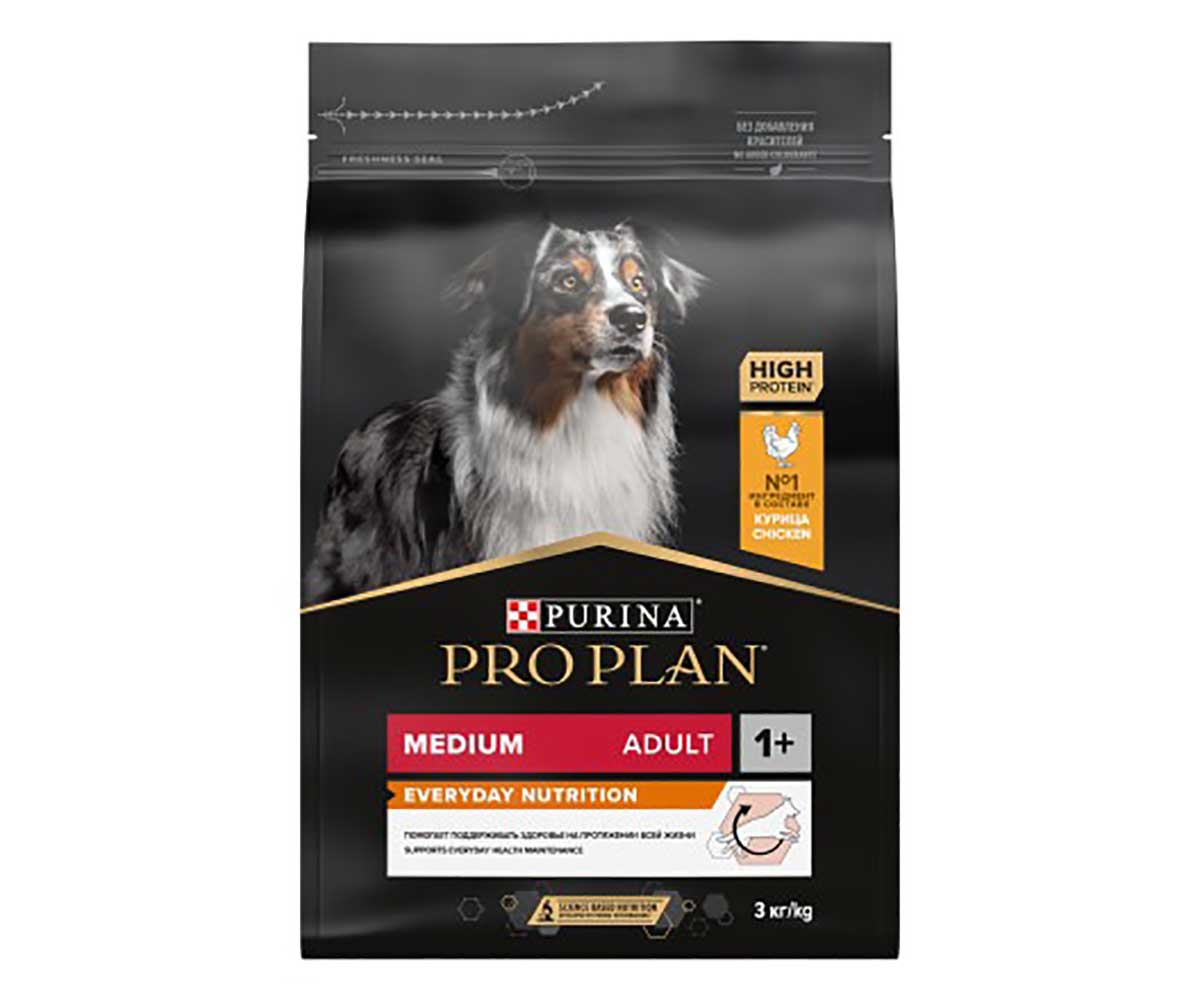 Сухой Корм Pro Plan (Проплан) Для Собак Средних Пород Курица и Рис OPTI Balance Medium Adult Chicken 3кг (1*4)