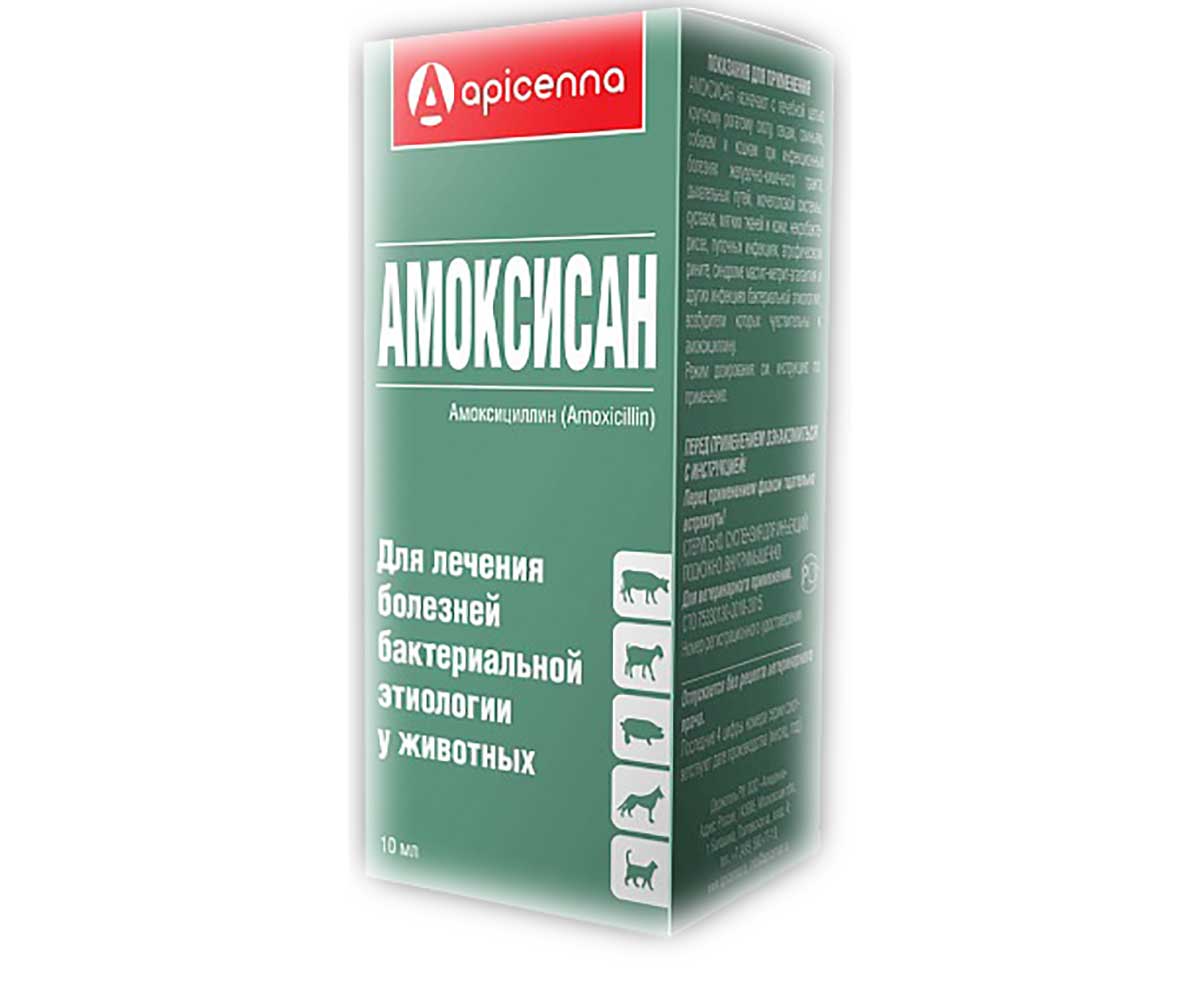 Амоксисан Для Кошек 10мл Apicenna (Апиценна)