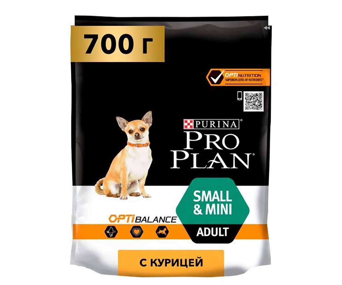 Сухой Корм Pro Plan (Проплан) Для Собак Карликовых и Мелких Пород Курица Small & Mini Adult 700г (1*8)