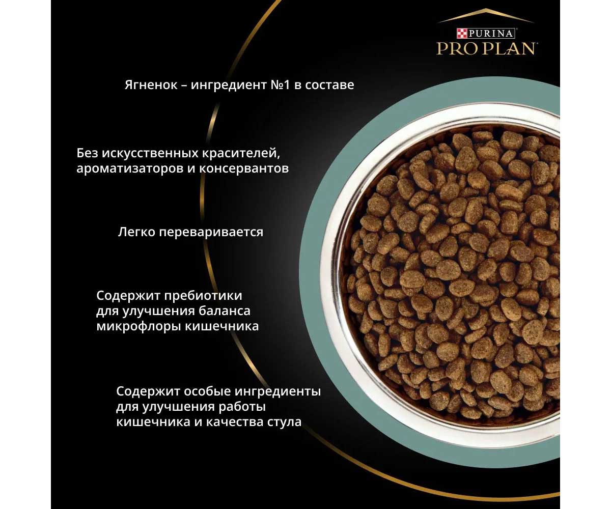 Сухой Корм Pro Plan (Проплан) Для Щенков Средних Пород с Чувствительным Пищеварением Ягненок и Рис Medium Puppy Sensitive Digestion 12кг (1*1)