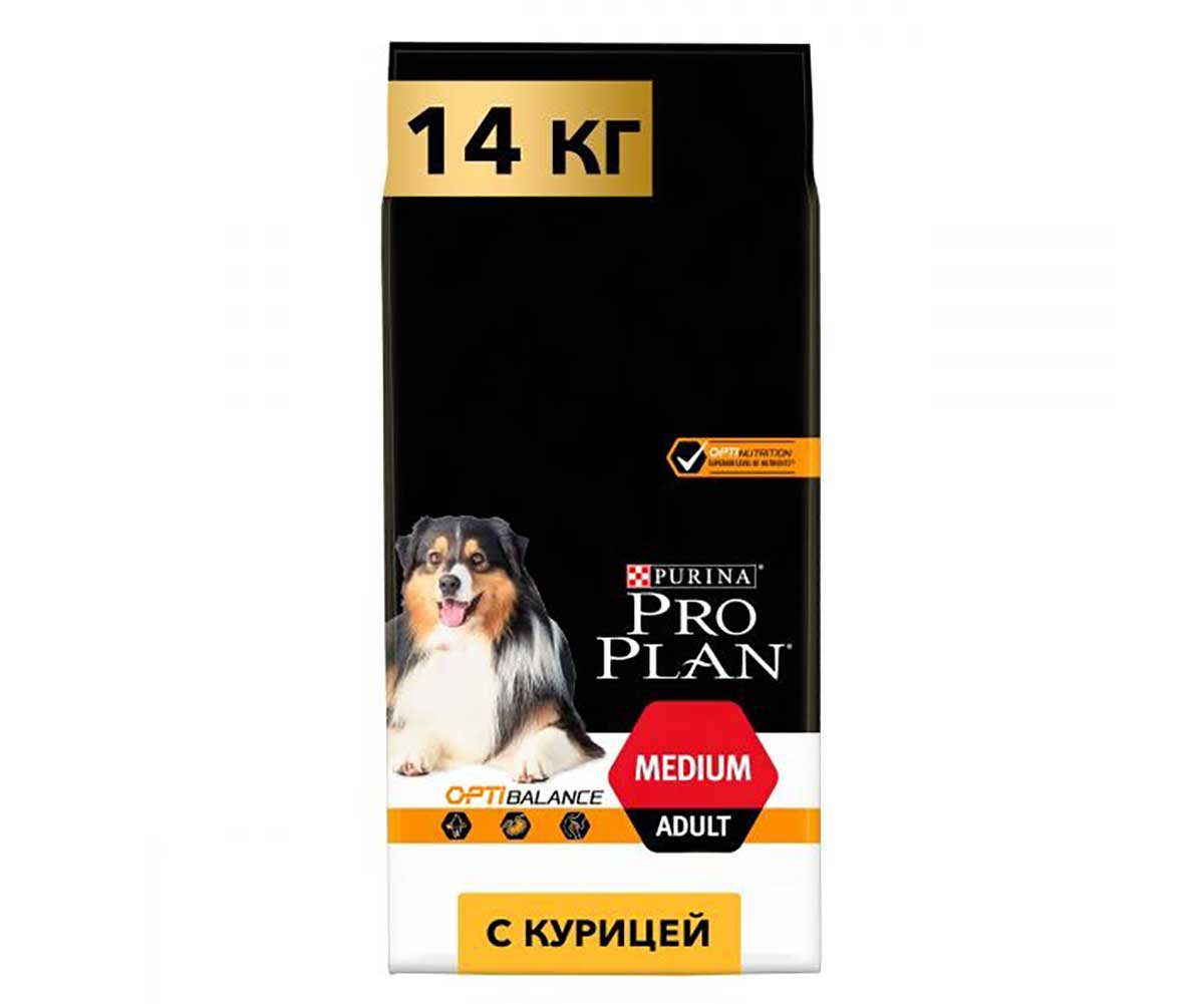 Сухой Корм Pro Plan (ПроПлан) Для Собак Средних Пород Курица и Рис OPTI Balance Medium Adult Chicken 14кг