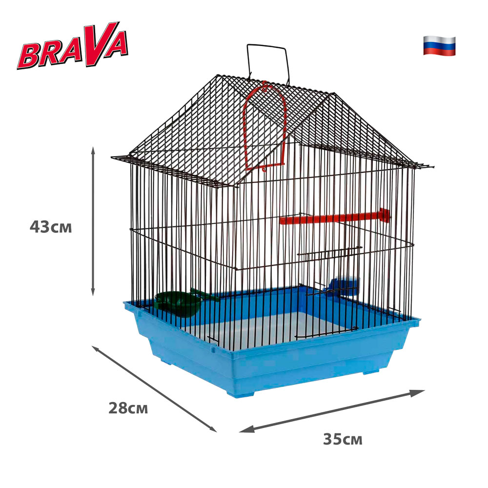 Клетка Для Птиц BraVa (Брава) Малая Комплект 35*28*43см 410 Микс