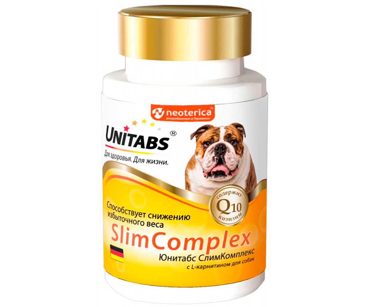 Unitabs (Юнитабс) SlimComplex Q10 Витаминно-Минеральный Комплекс Для Собак 100таб U210