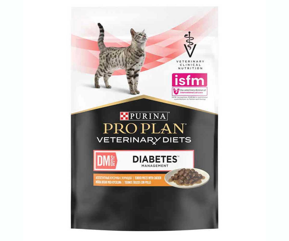 Лечебный Влажный Корм Pro Plan (ПроПлан) Для Кошек При Диабете с Курицей Veterinary Diets DM Diabetes Management 85г (1*10)