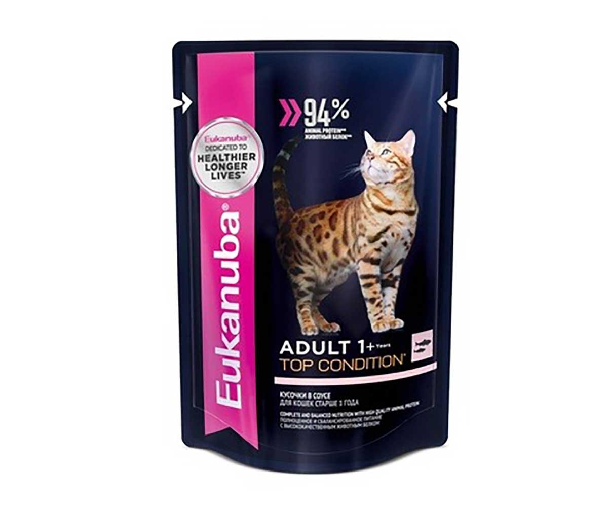 Влажный Корм Eukanuba (Эукануба) Для Кошек Лосось в Соусе Adult Salmon 85г