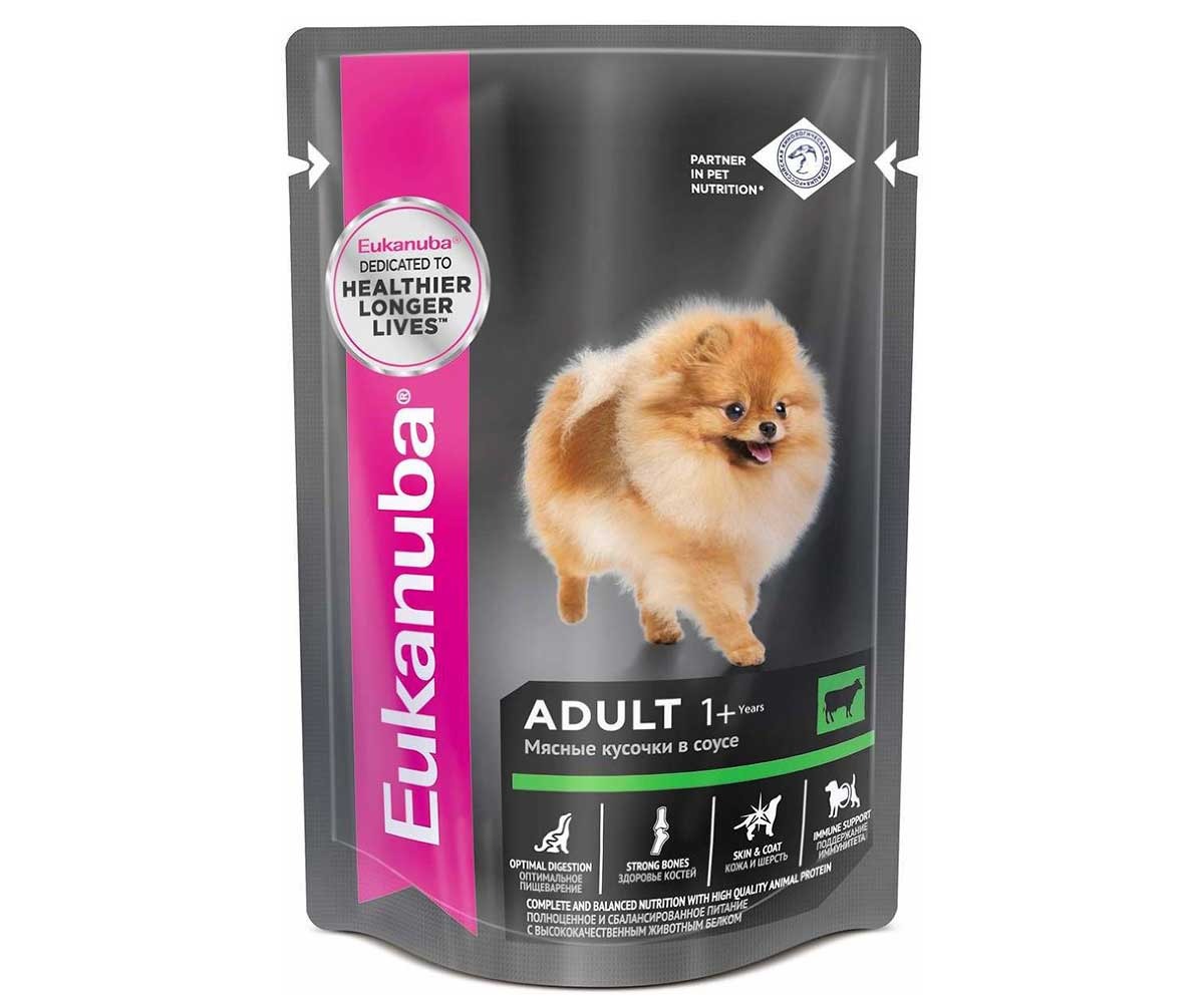 Влажный Корм Eukanuba (Эукануба) Для Собак Всех Пород Говядина в Соусе Adult Beef 100г