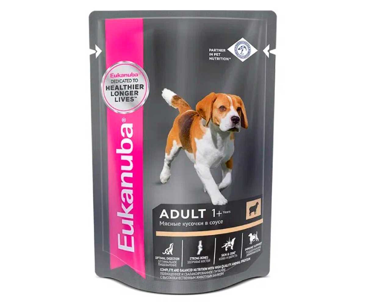 Влажный Корм Eukanuba (Эукануба) Для Собак Всех Пород Ягненок в Соусе Adult Lamb 100г