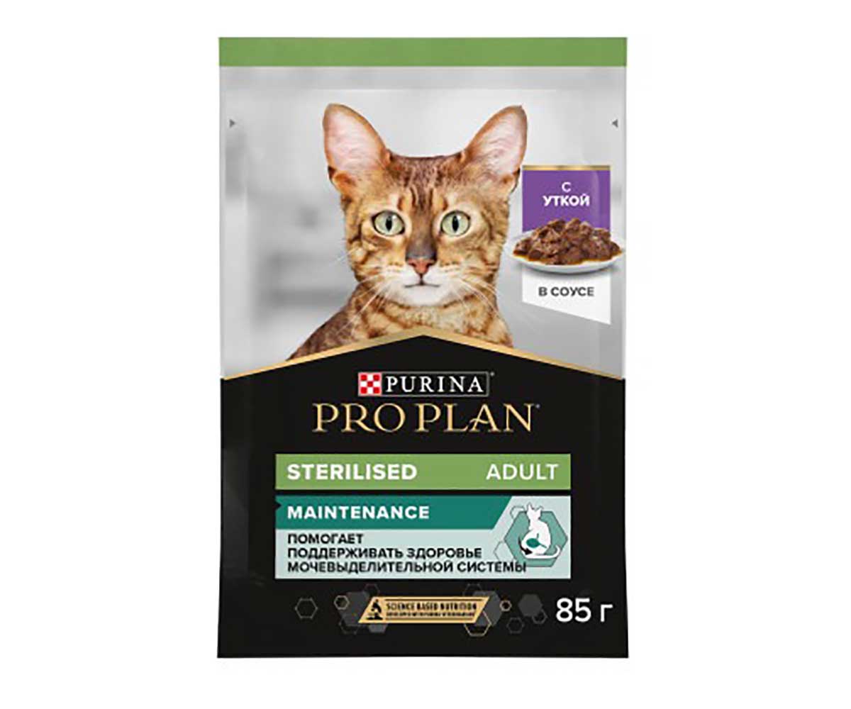Влажный Корм Pro Plan (ПроПлан) Для Кастрированных Котов и Стерилизованных Кошек Утка в Соусе  Sterilised Duck in Gravy 85г