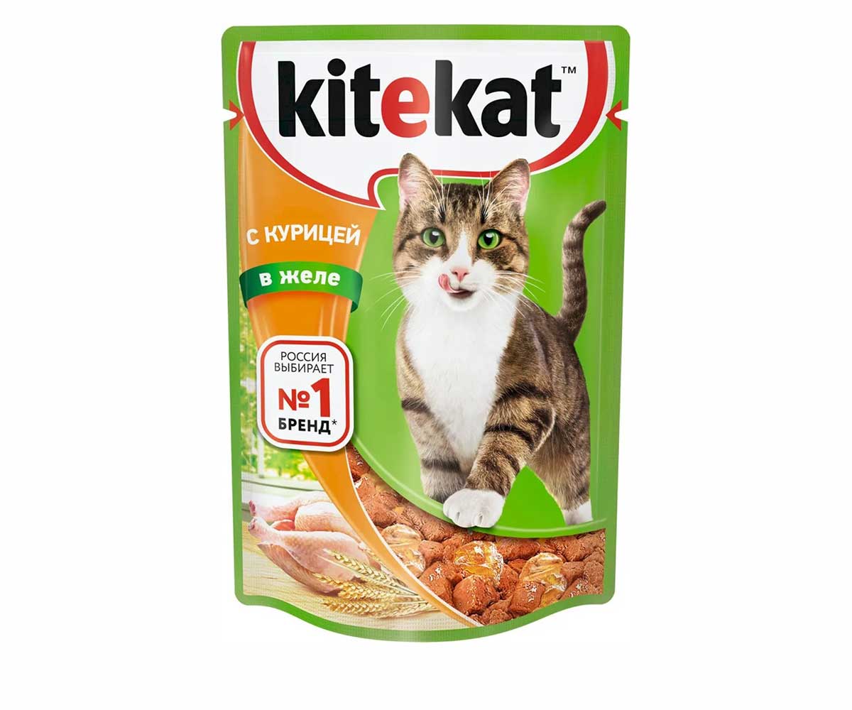 Влажный Корм Kitekat (Китикэт) Для Кошек Аппетитная Курочка в Желе 85г (1*24)