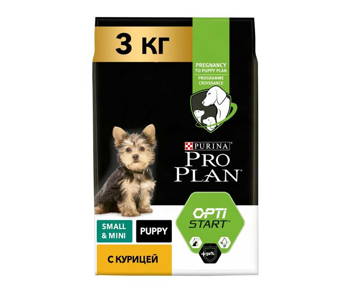 Сухой Корм Pro Plan (Проплан) Для Щенков Мелких и Миниатюрных Пород Курица и Рис Puppy Small Breed Chicken & Rice 3кг (1*4)