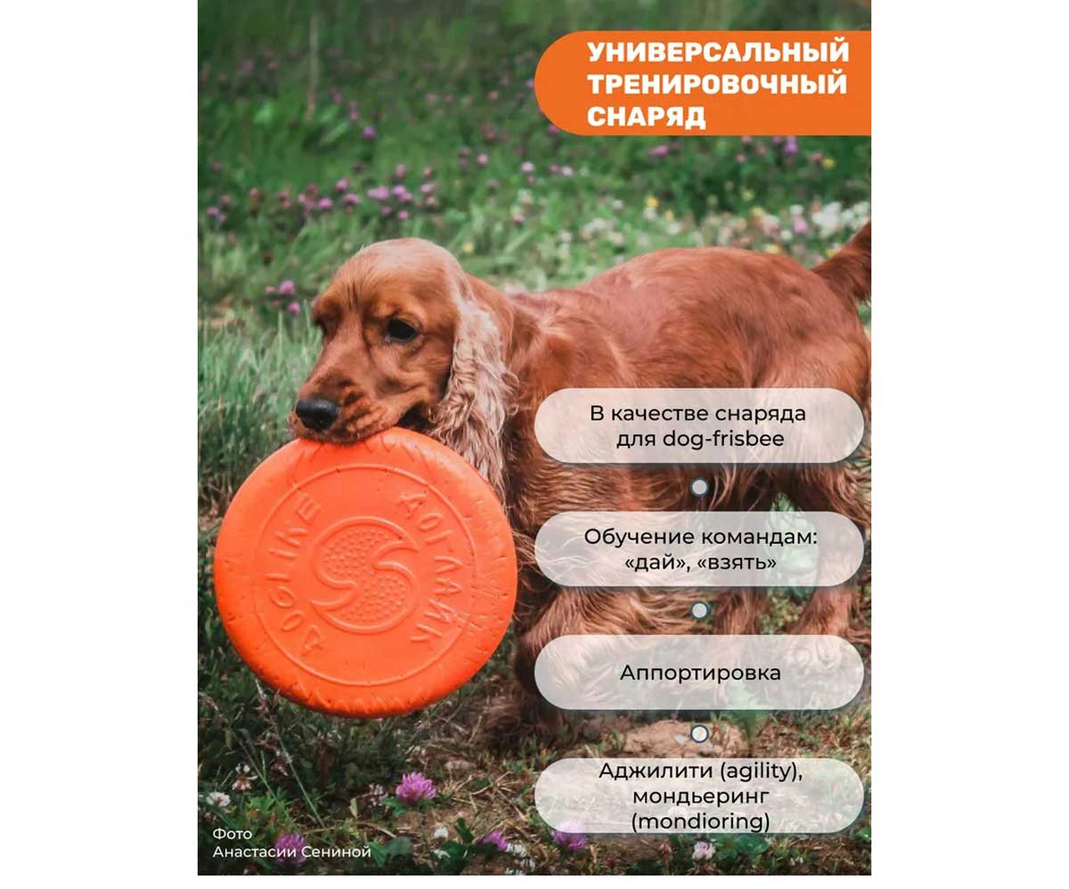 Игрушка Для Собак Крупных Пород Doglike (Доглайк) Тарелка Большая Оранжевый 25*2,3см Dt7335