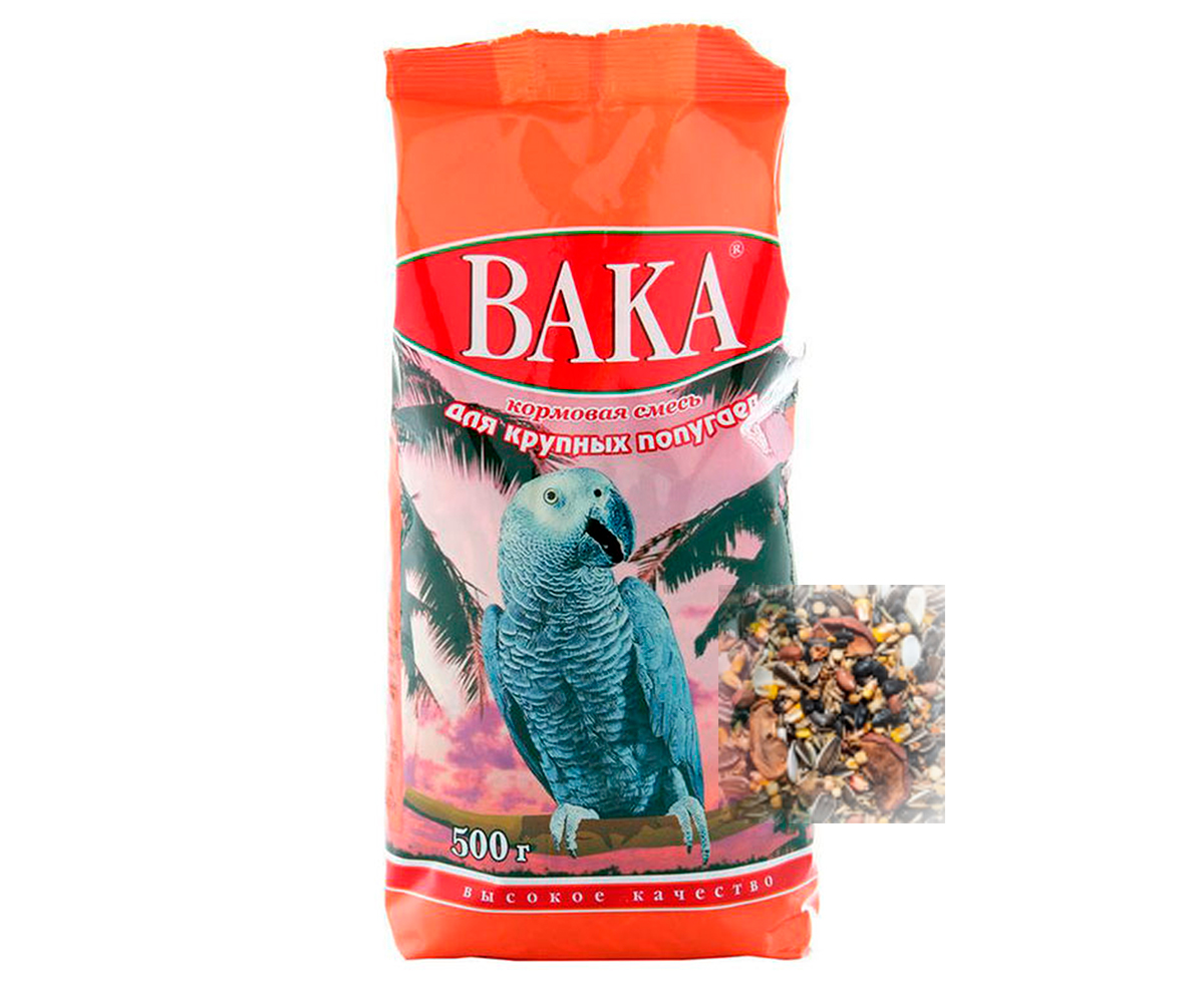 Корм Вака Высокое Качество Для Крупных Попугаев 500г (1*14)