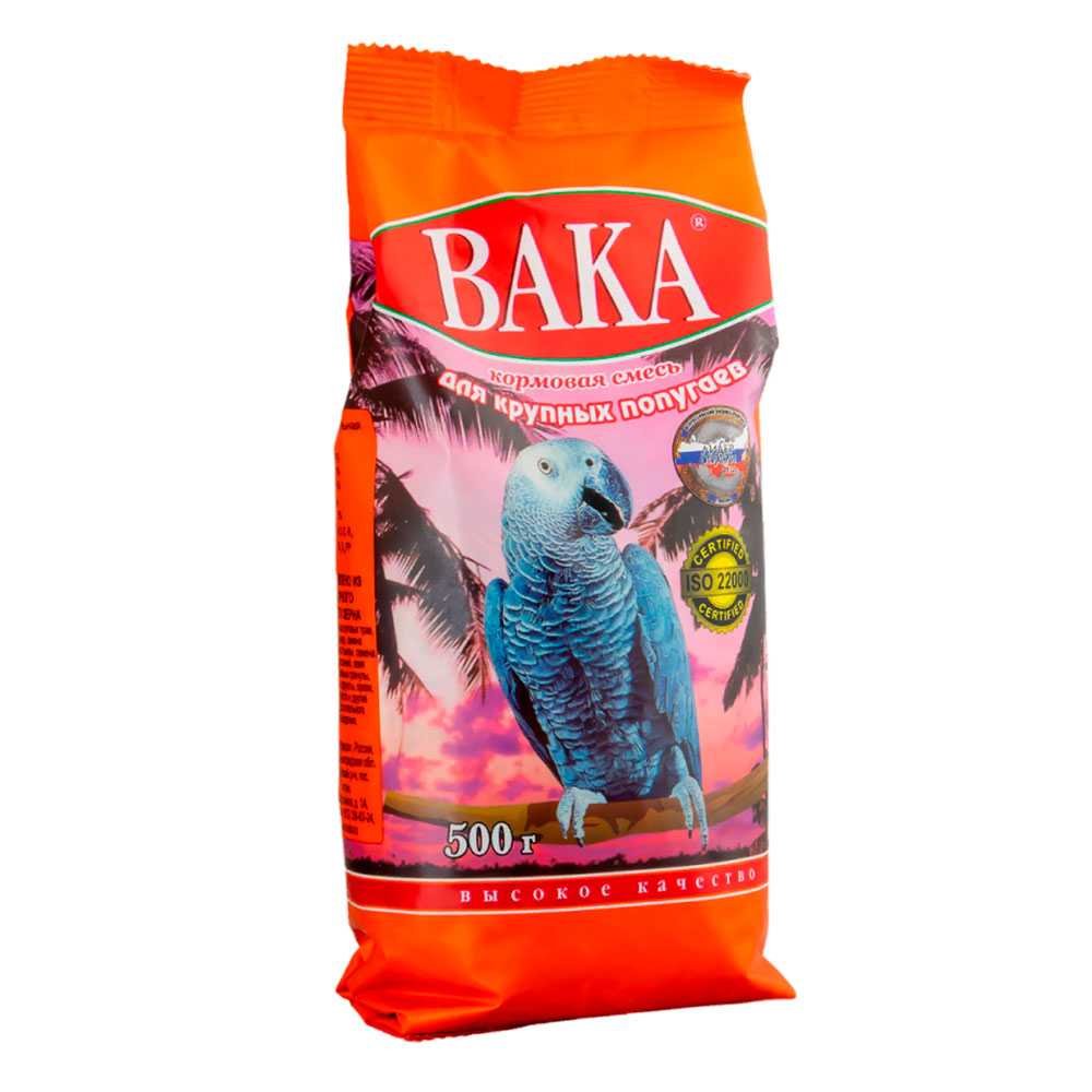 Корм Вака Высокое Качество Для Крупных Попугаев 500г (1*14)
