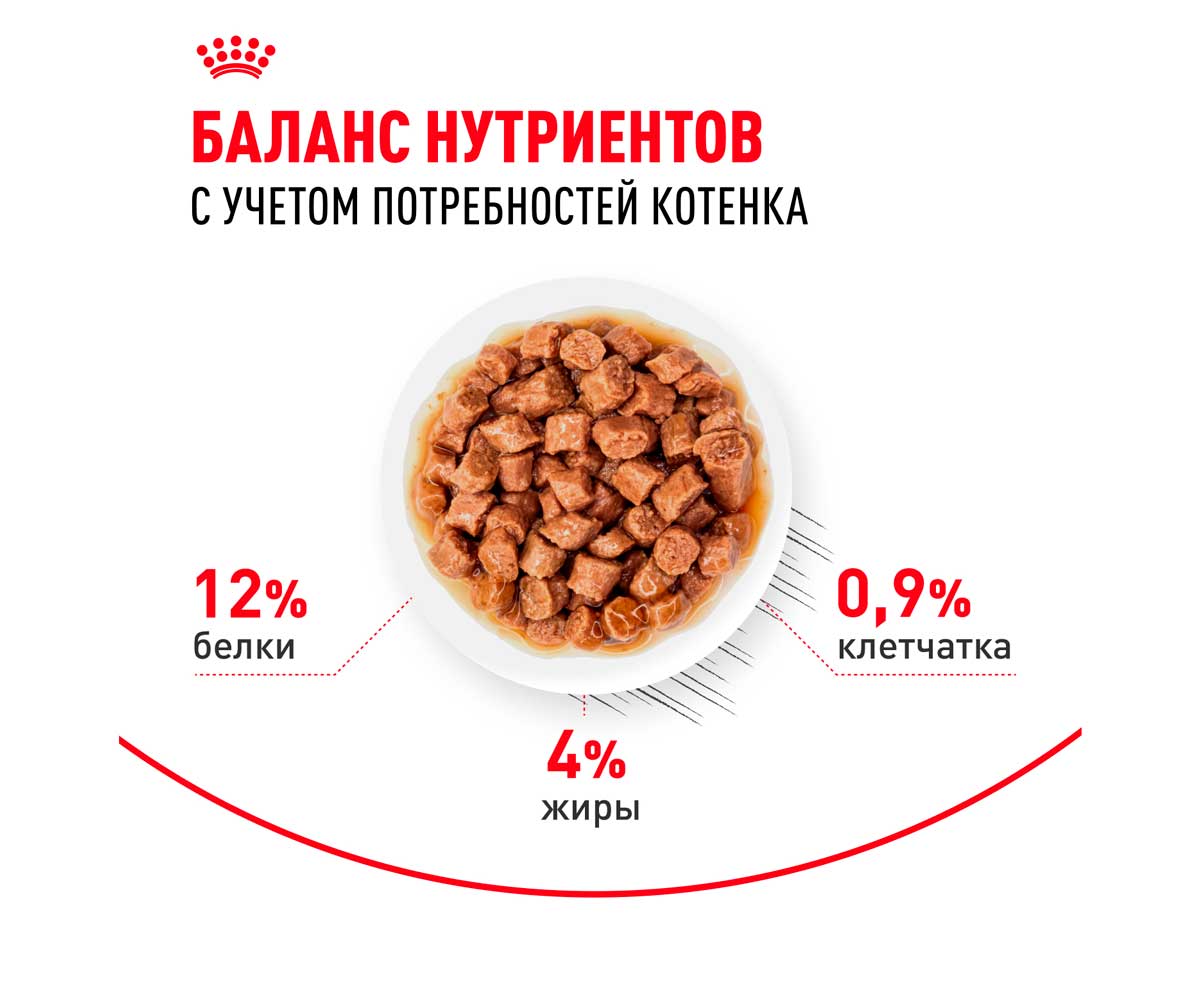 Влажный Корм Royal Canin (Роял Канин) Для Котят Аппетитные Кусочки в Соусе Feline Health Nutrition Kitten Gravy 85г