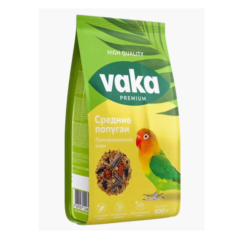 Корм Вака High Quality Для Средних Попугаев 500г (1*10)