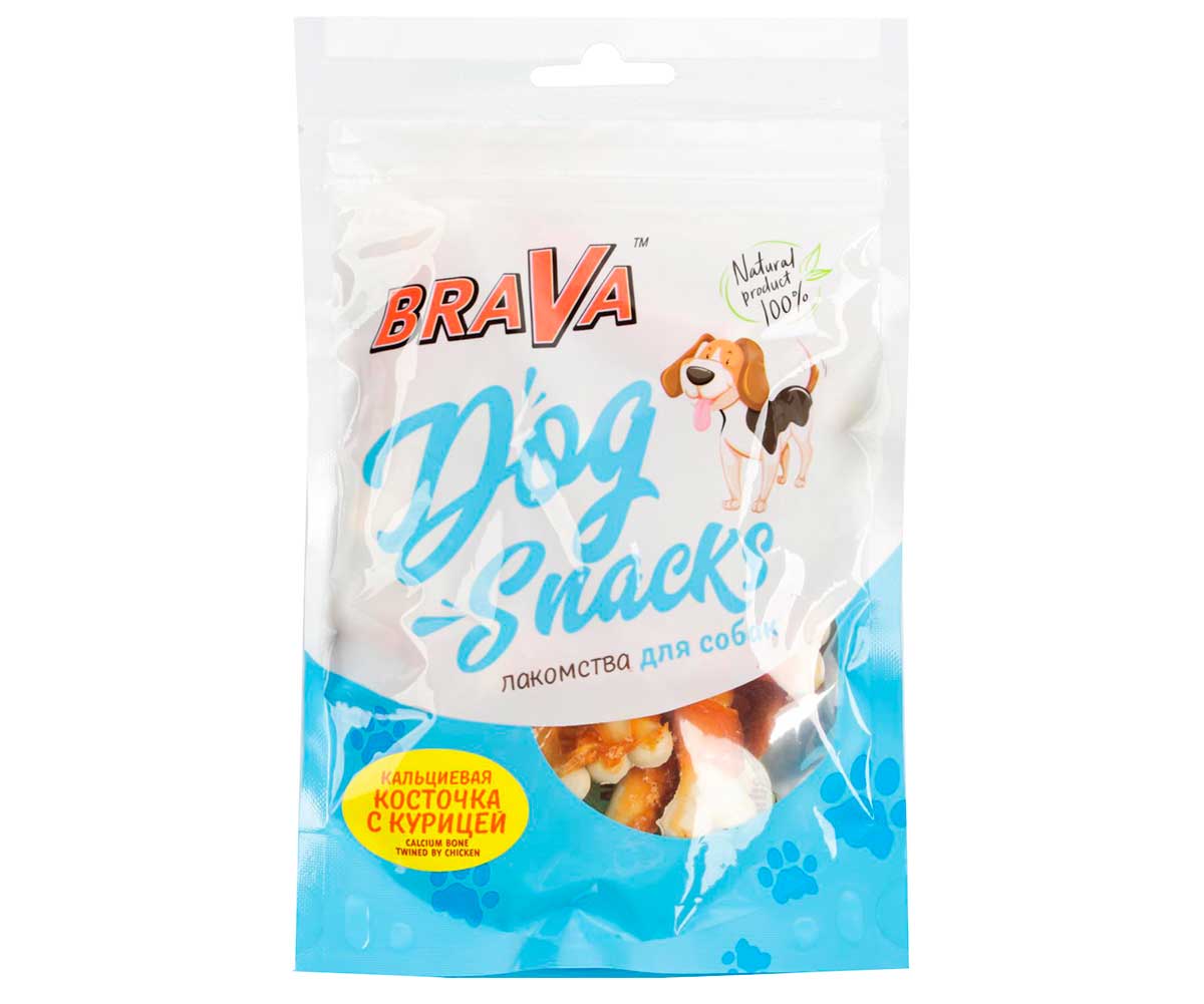 Лакомство Для Собак Brava (Брава) Кальциевая Косточка с Курицей 90г /50/