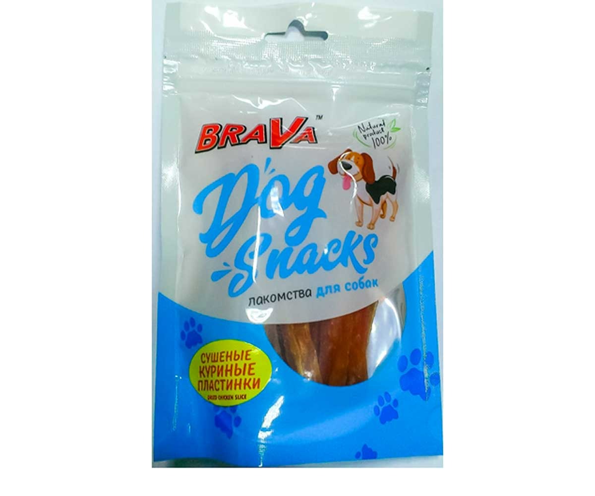 Лакомство Для Собак Brava (Брава) Сушеные Куриные Пластинки 90г /50/