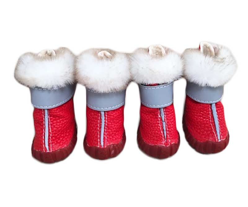 Угги Для Собак Мелких Пород Опушка 5 Мех Красный Pet Fashion (Пет Фешн)
