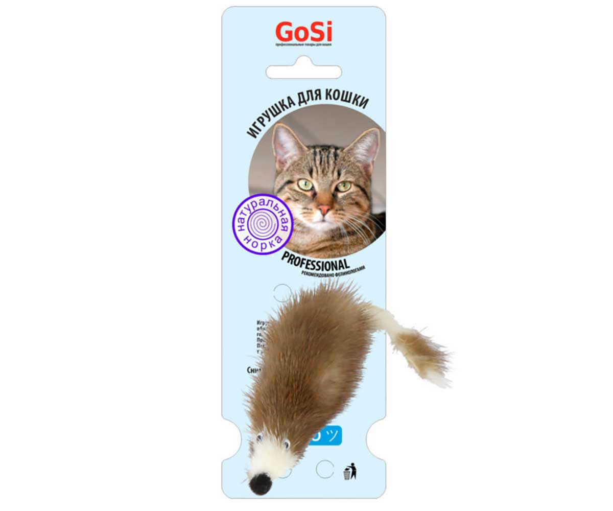 Игрушка Для Кошек Мышь Норка На Картоне 5см GoSi PETTO 07048