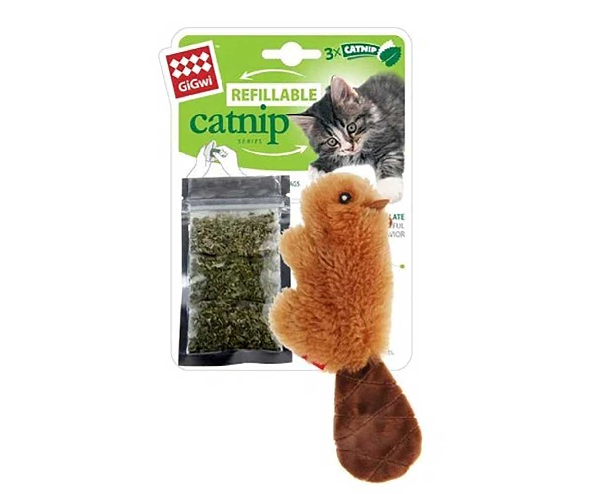 Игрушка Для Кошек Gigwi (Гигви) Бобренок с Кошачьей Мятой 16см 75301