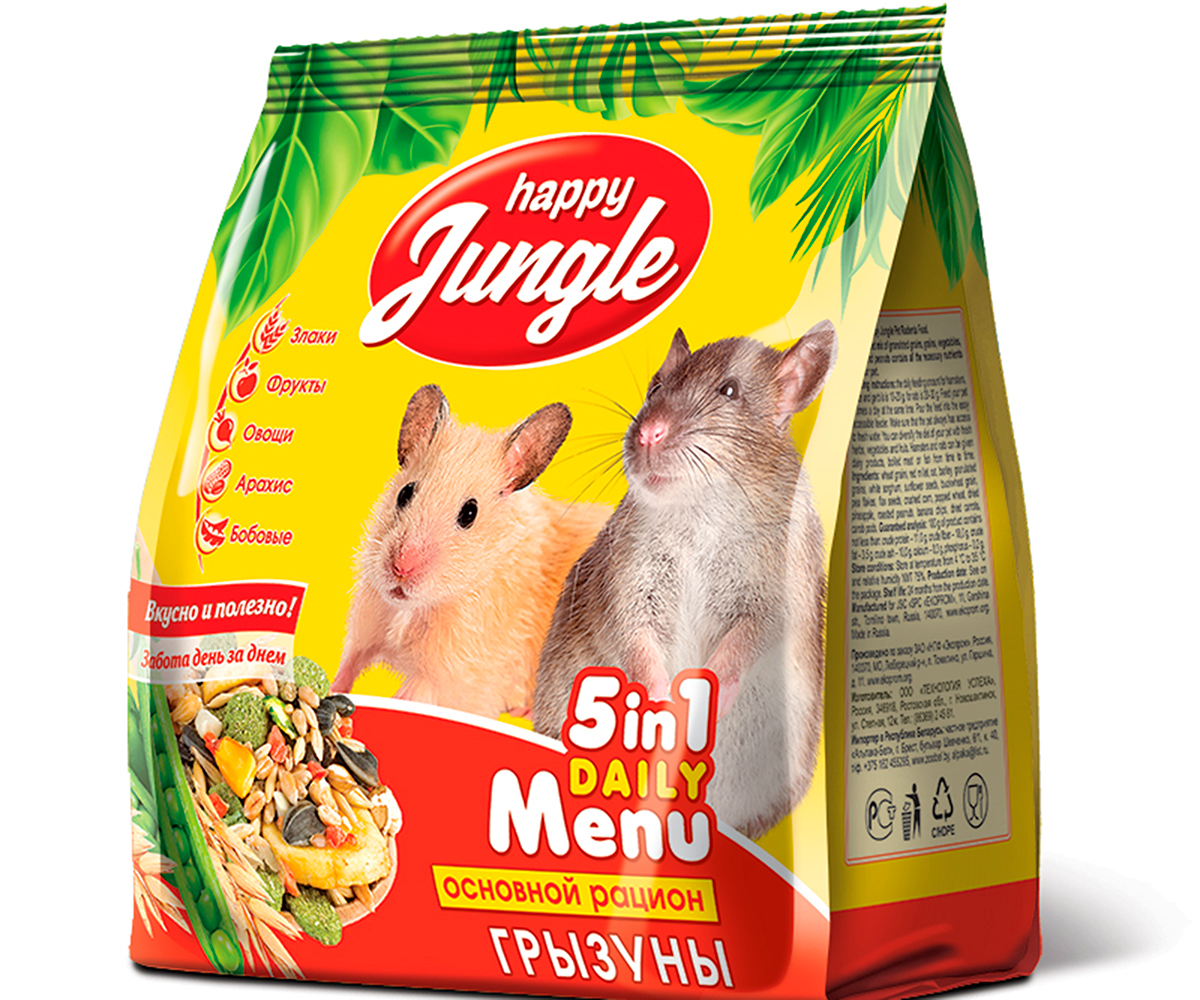 Корм Для Грызунов Happy Jungle Универсал 350г J109
